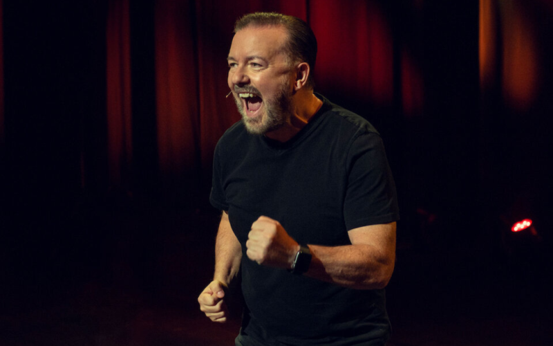 'Ricky Gervais: Armageddon' secures the No. 1 spot on Netflix's English TV Chart