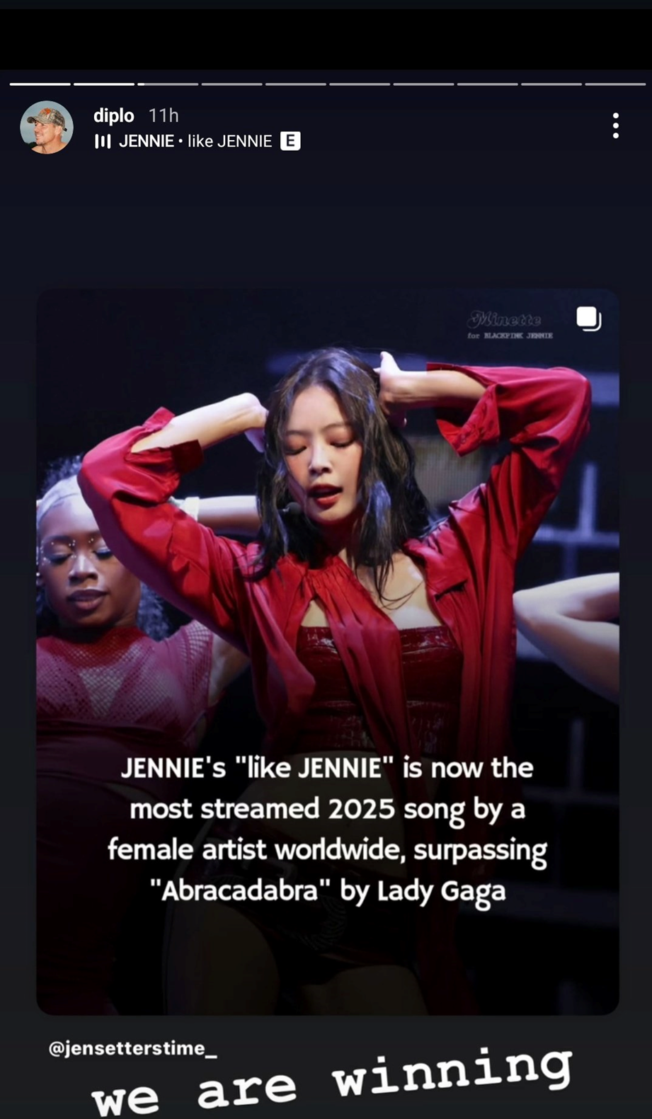 BLACKPINK Jennie's 'LIKE JENNIE' becomes most streamed song of 2025 by a female artist, surpassing Lady Gaga's 'Abracadabra' 2 1753740324 imagen