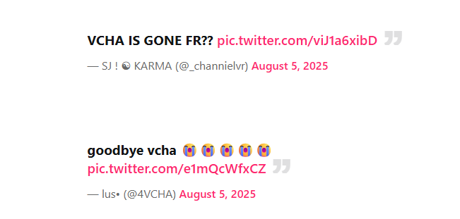 VCHA allegedly removed from JYP Entertainment's artist list, fueling disbandment rumors 4 vcha