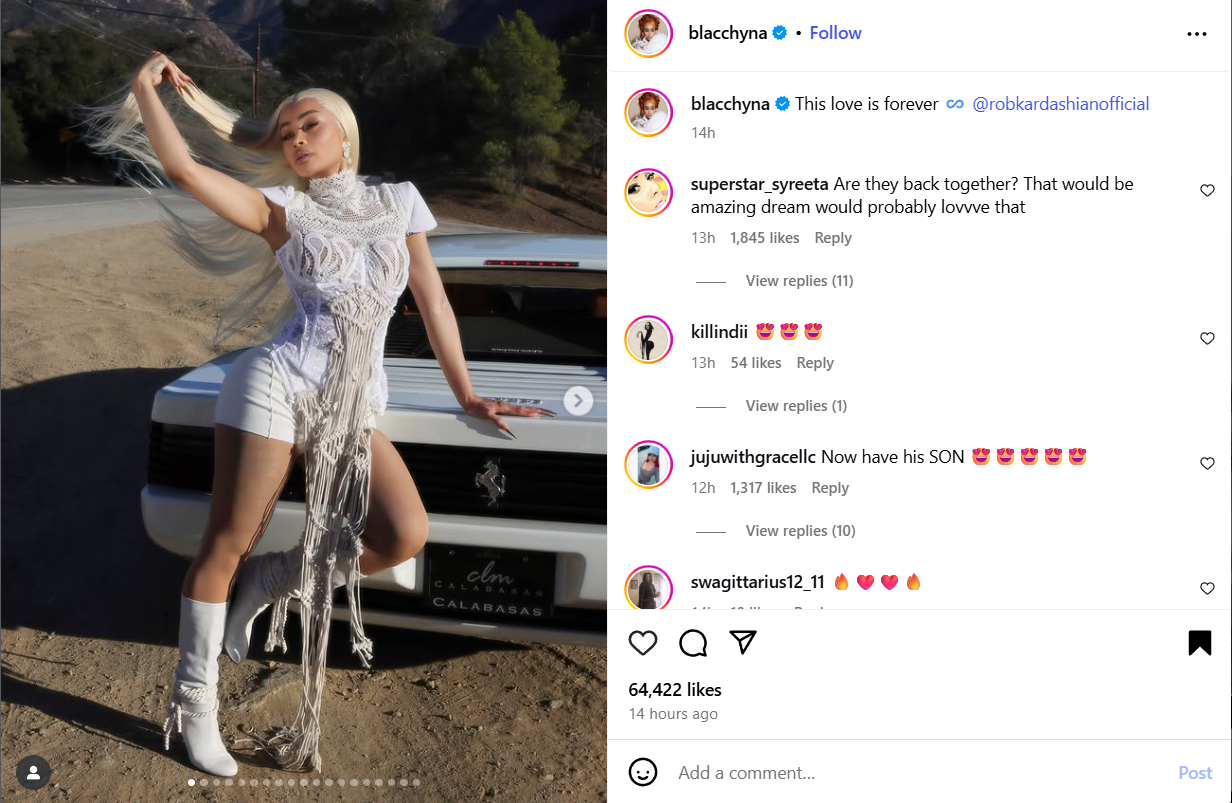 Blac Chyna and Rob Kardashian spark reconciliation rumors after cryptic Instagram post 2 Blac Chyna and Rob Kardashian romance