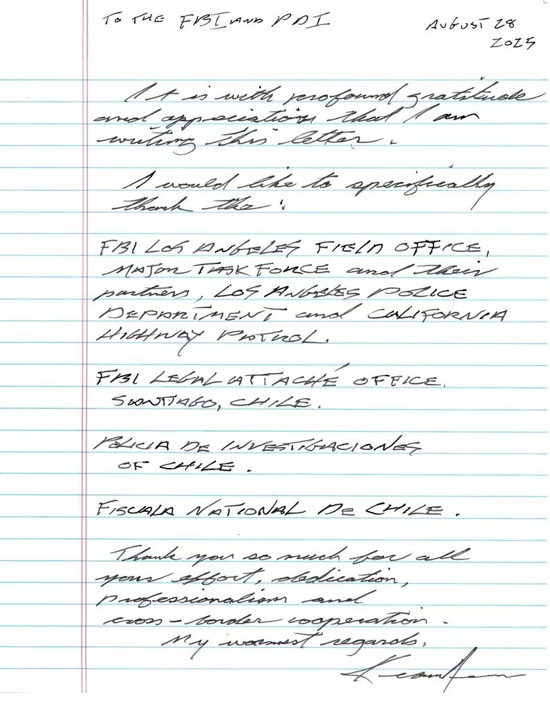 Keanu Reeves thanks FBI after recovery of stolen John Wick Rolex and valuable items 2 Keanu reeves handwritten letter