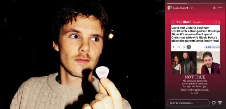 Cruz Beckham slams down rumors about his parents unfollowing his brother