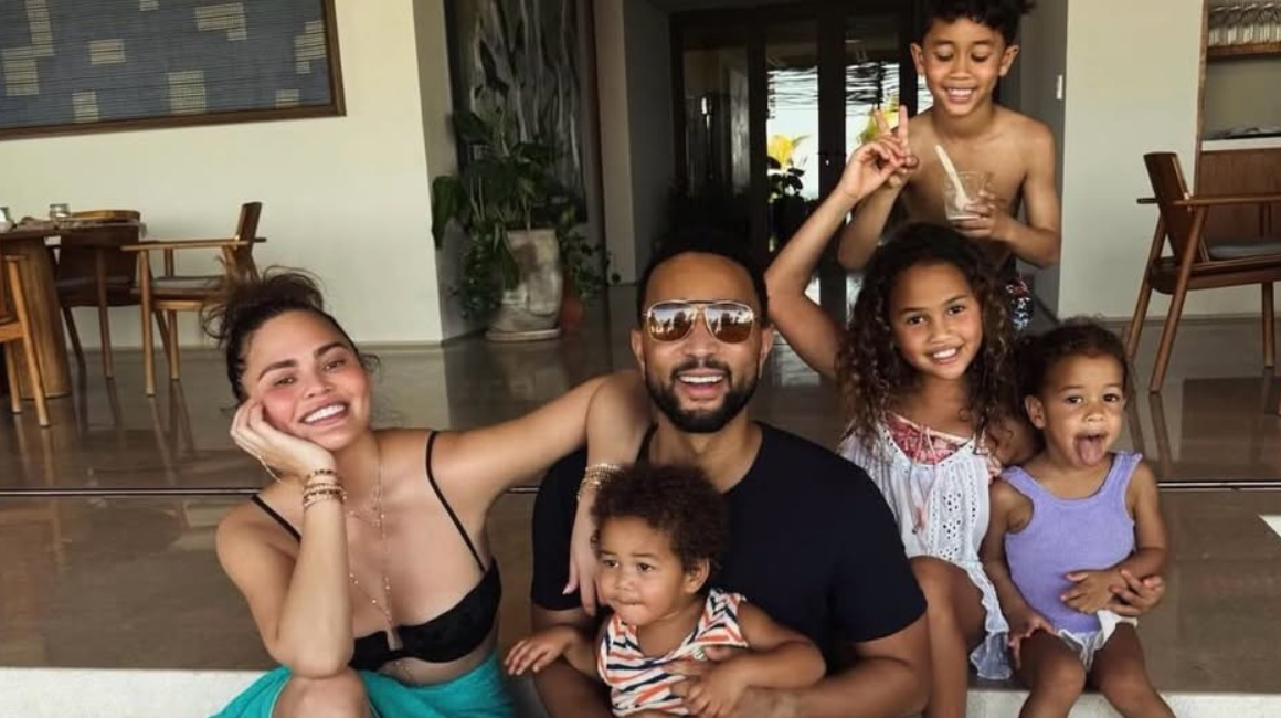 John Legend vacations with his family